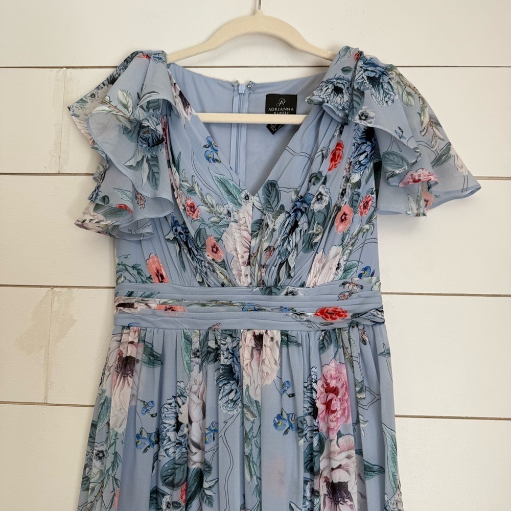 Adrianna Papell Printed Chiffon dress Gown - Picture 3 of 10
